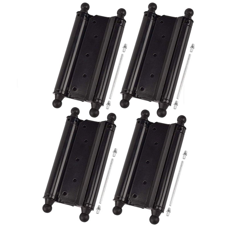 TamBee 6inch Double Action Spring Hinges, Self Closing Swinging Door Hinges Saloon Door Hinges for Cafe, Kitchen, Bar Doors, Including Pins and Screws, 4 PC - Image 1